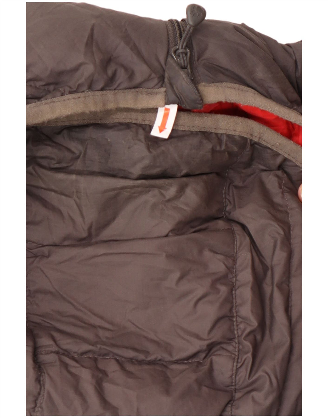 Jaqueta masculina acolchoada com capuz Jack Wolfskin Reino Unido 40/42 poliéster cinza grande