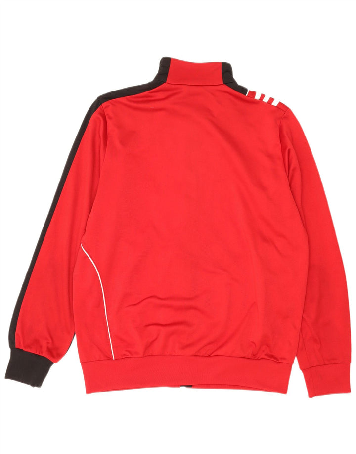 ADIDAS Meninos Tracksuit Top Jacket 15-16 Anos Vermelho Colourblock Poliéster