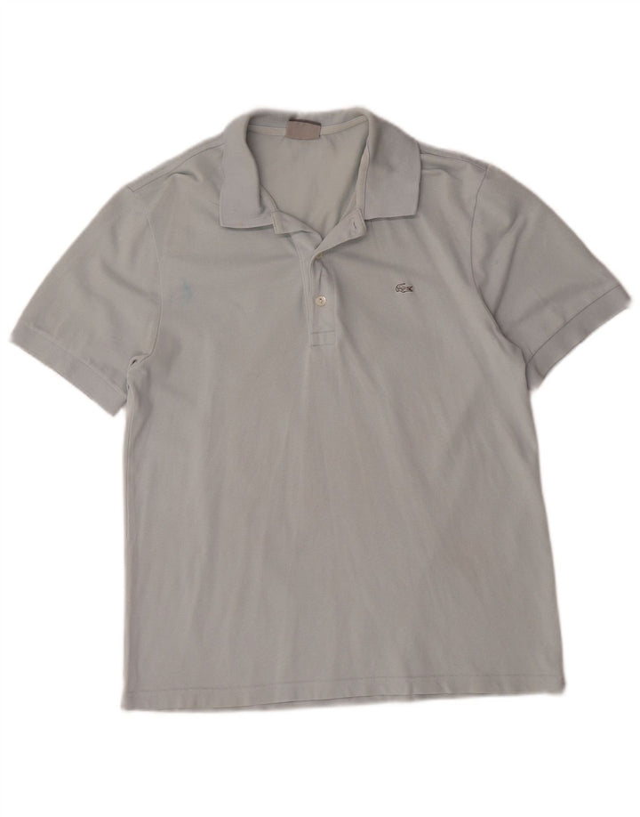 Camisa polo masculina Lacoste tamanho 4 algodão azul médio