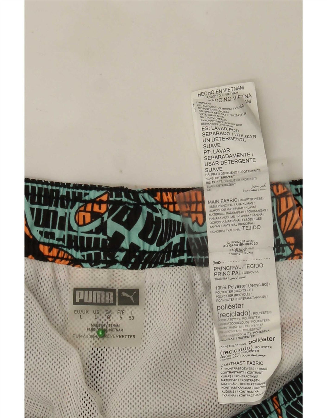 Shorts de natação masculinos Puma Graphic grande poliéster multicolorido