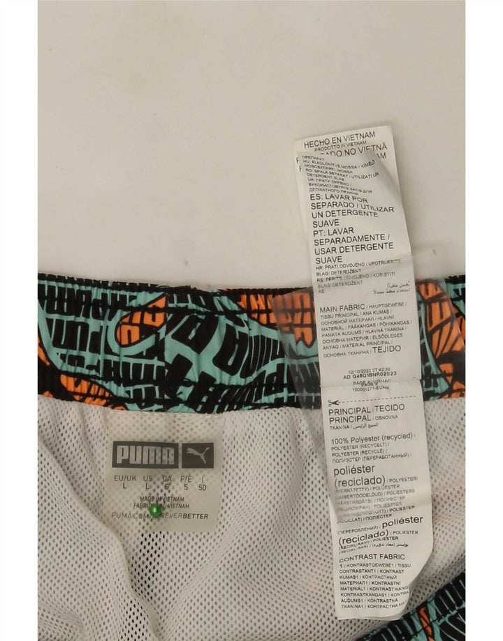 Shorts de natação masculinos Puma Graphic grande poliéster multicolorido