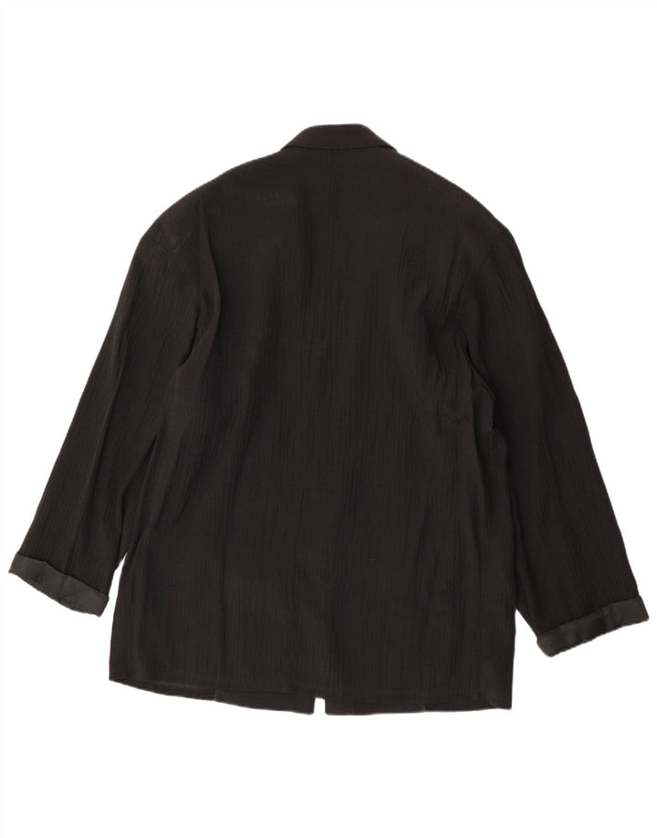 Jaqueta blazer masculina vintage com 1 botão Reino Unido 40 grande preta