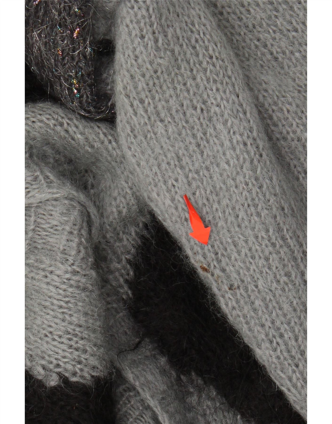 Suéter cardigã feminino VINTAGE UK 20 2XL cinza colorblock