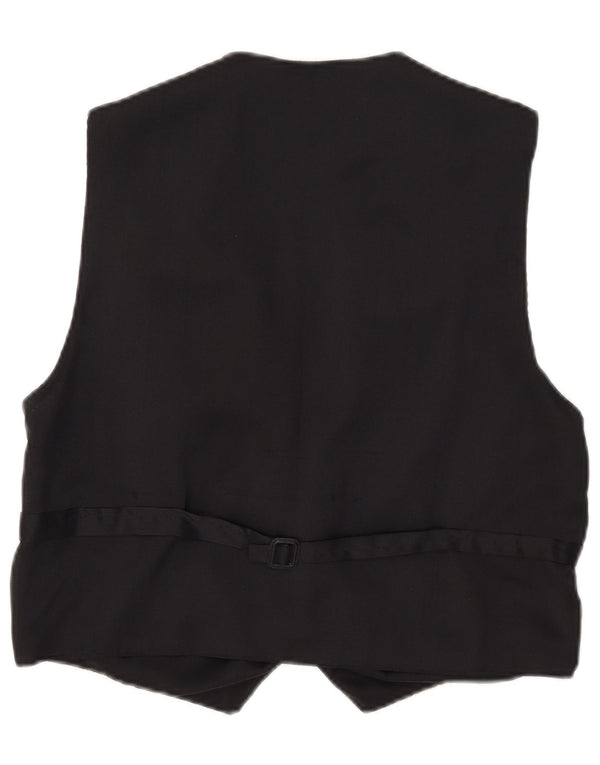 Colete feminino vintage UK 14 médio preto geométrico