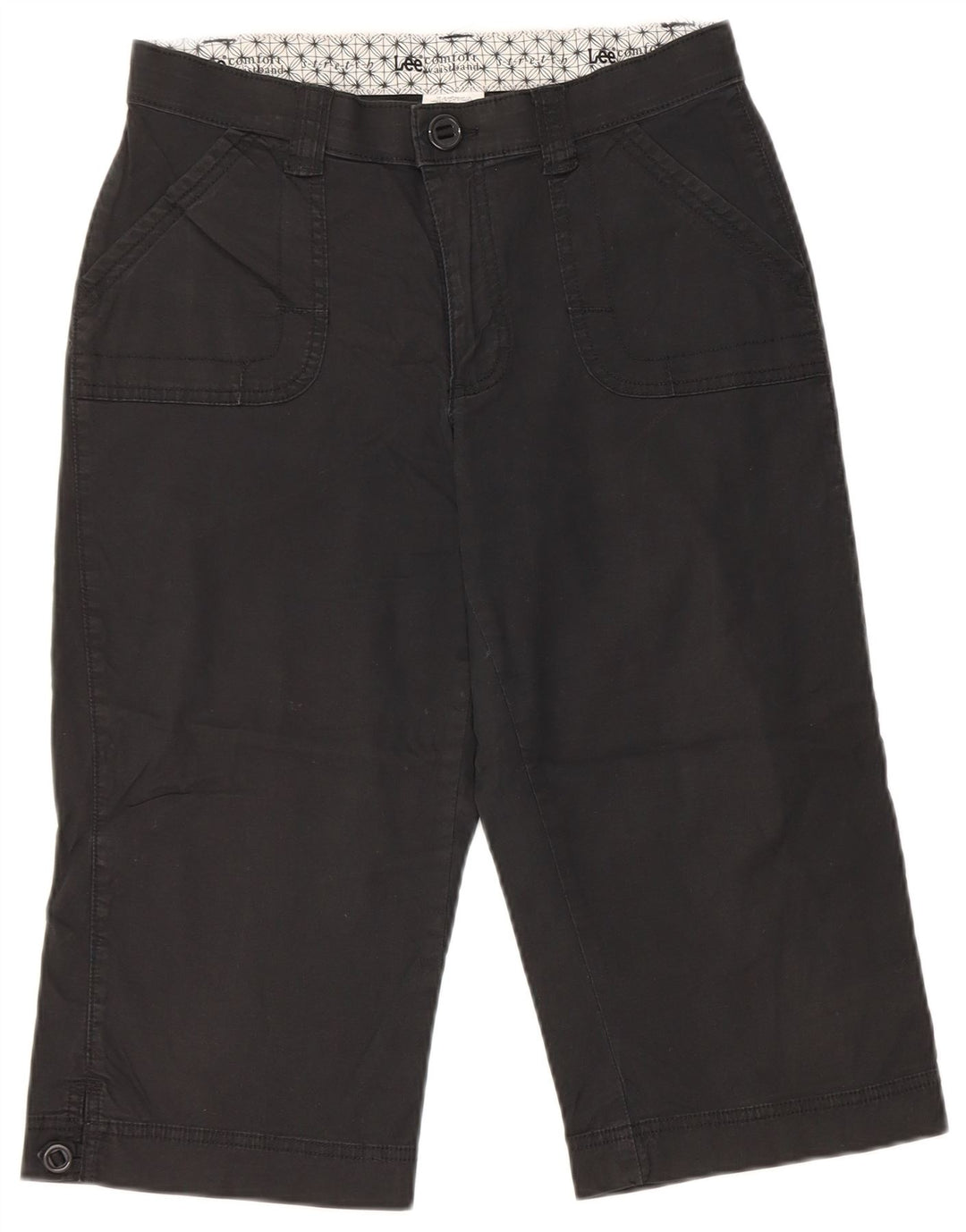 Bermuda feminina Lee US 6 médio W28 algodão preto