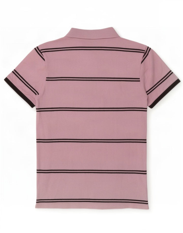 Camisa polo masculina Kappa médio algodão listrado rosa