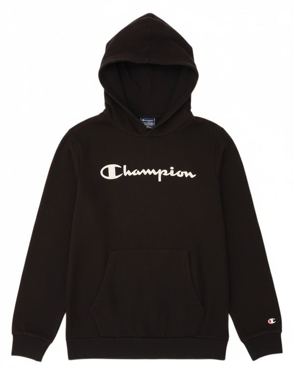 Jumper com capuz gráfico Champion Boys 13-14 anos XL preto algodão
