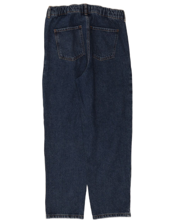 Zara Meninos Jeans Cônicos De Cintura Alta 13-14 Anos W28 L24 Azul Algodão
