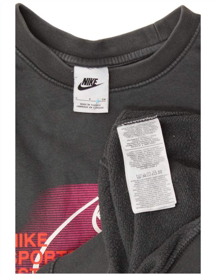 NIKE Mens Graphic Moletom Jumper Pequeno Algodão Cinza
