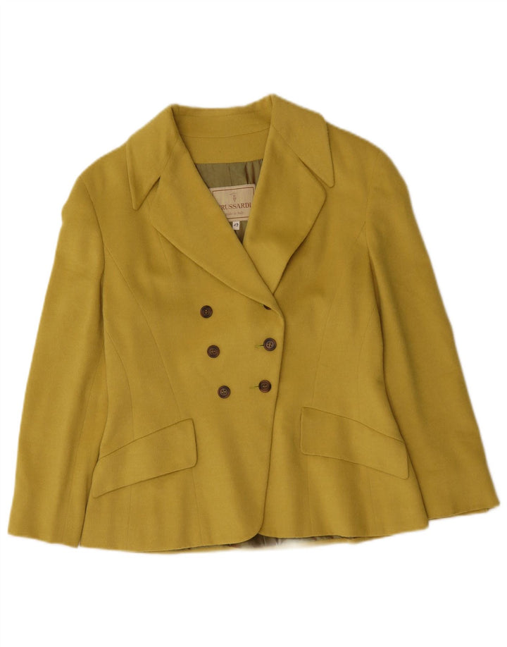 Jaqueta blazer feminina Trussardi manga 3/4 IT 42 médio amarelo