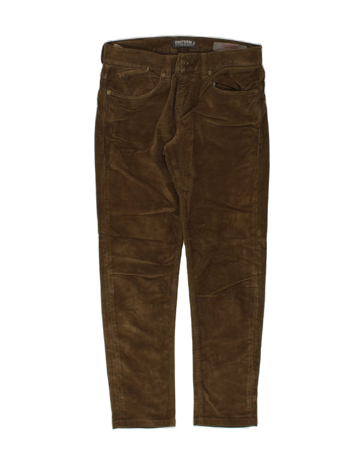 UNIFORM Womens Slim Casual Trousers W30 L28  Brown Cotton Vintage Uniform and Second-Hand Uniform from Messina Hembry 