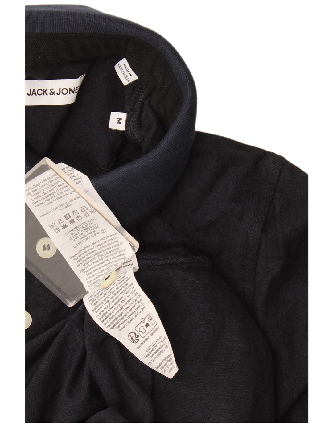 Camisa polo masculina Jack & Jones médio algodão azul marinho