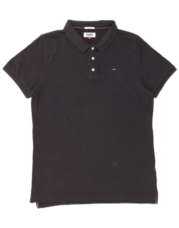 Camisa polo masculina Tommy Hilfiger Slim Fit XL algodão preto