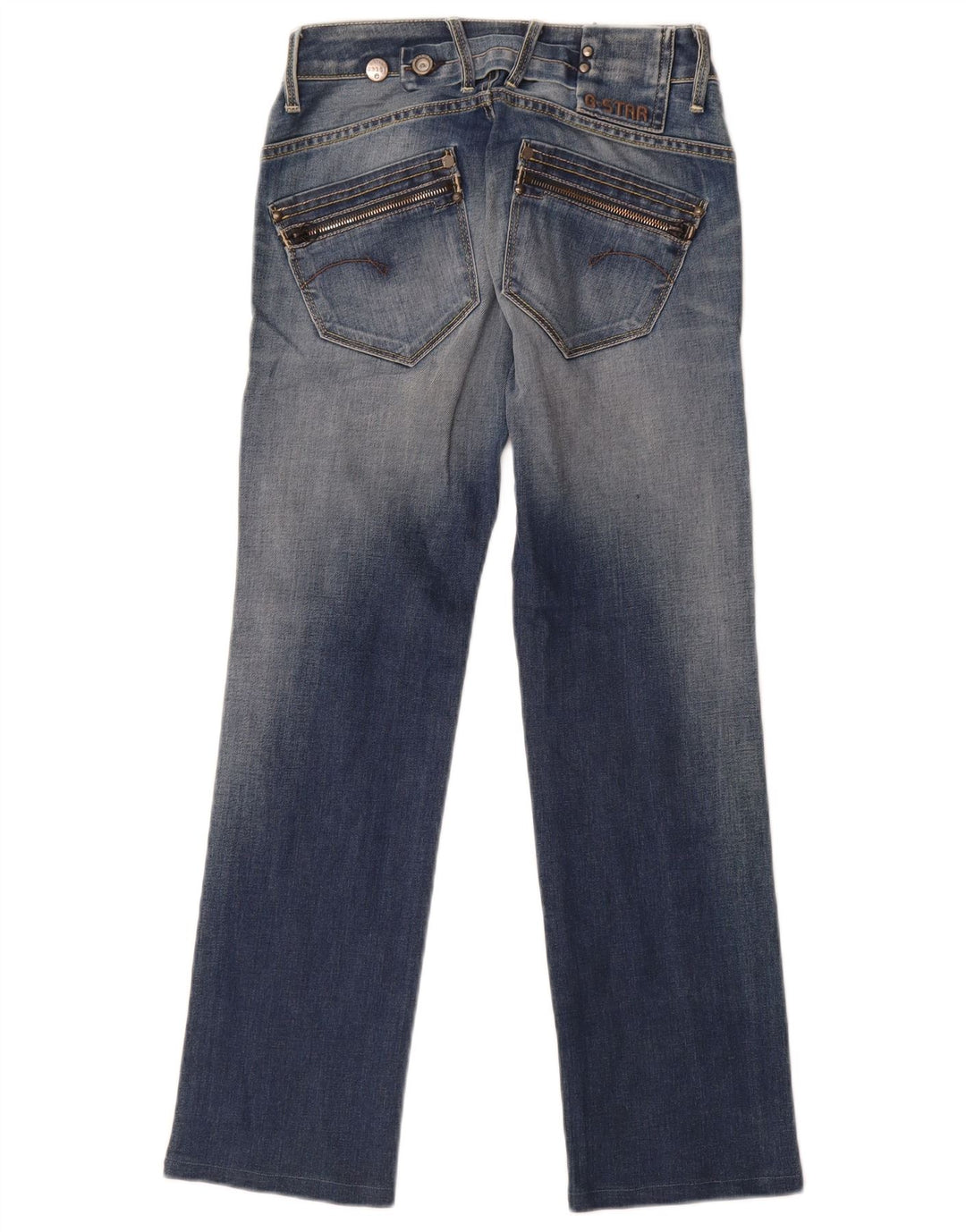 Jeans retos femininos G-Star W24 L28 algodão azul