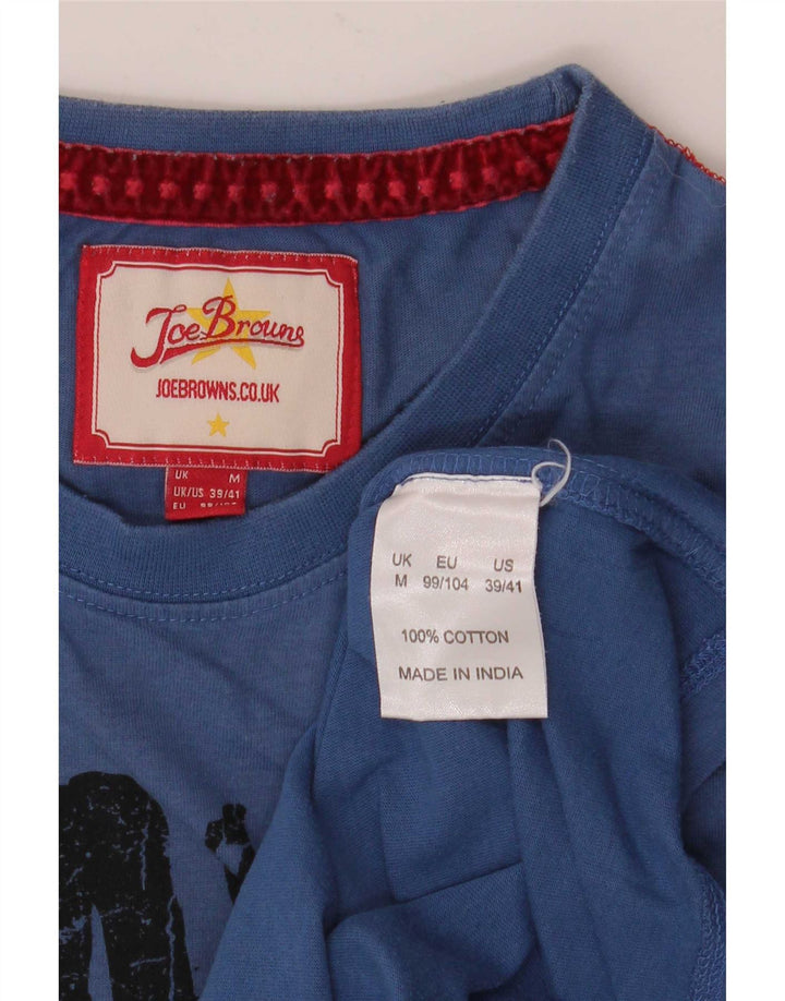 Camiseta gráfica masculina Joe Browns Top médio algodão azul