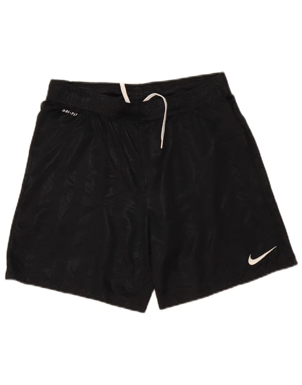Shorts esportivos Nike Boys Dri Fit 12-13 anos grandes listrados pretos de poliéster