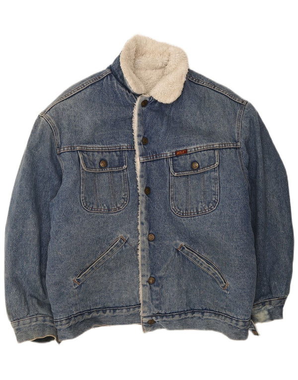Jaqueta jeans masculina Rifle Sherpa UK 38 algodão azul médio