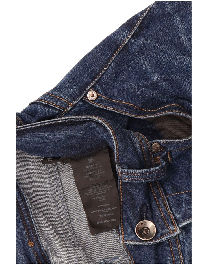 G-STAR feminino midge jeans reto W32 L32 algodão azul