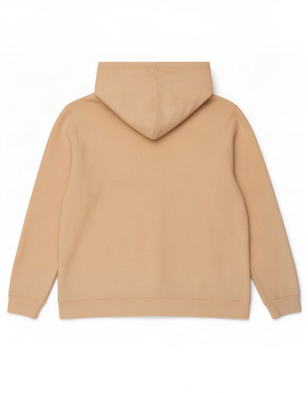 Jumper desproporcionado com capuz feminino Fat Face Reino Unido 16 algodão bege grande