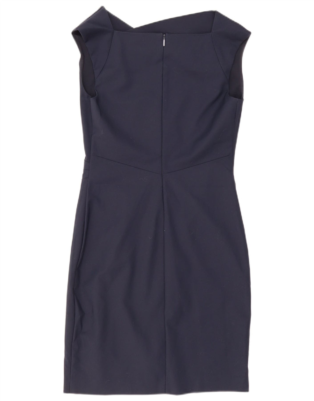 Vestido feminino Armani Exchange sem mangas com bainha US 8 algodão azul marinho médio
