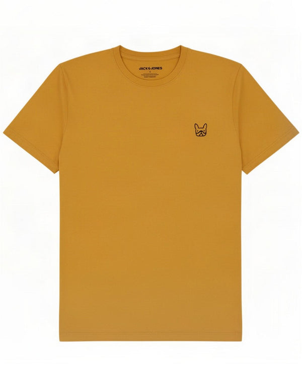 Jack & Jones Camiseta masculina Top Grande Algodão Amarelo