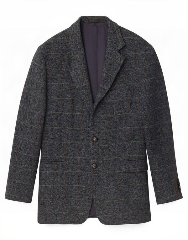 Jaqueta Marks & Spencer masculina Harris Tweed Blazer Reino Unido 42 grande xadrez azul
