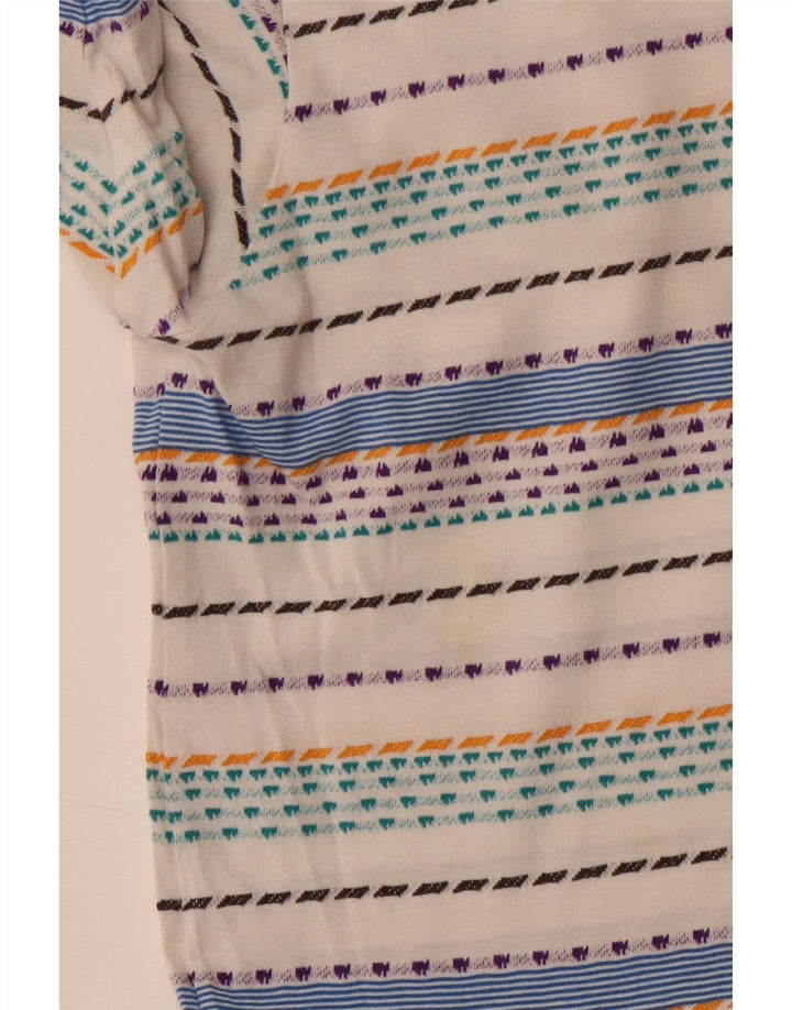 Camiseta masculina Patagonia Top médio de algodão listrado branco