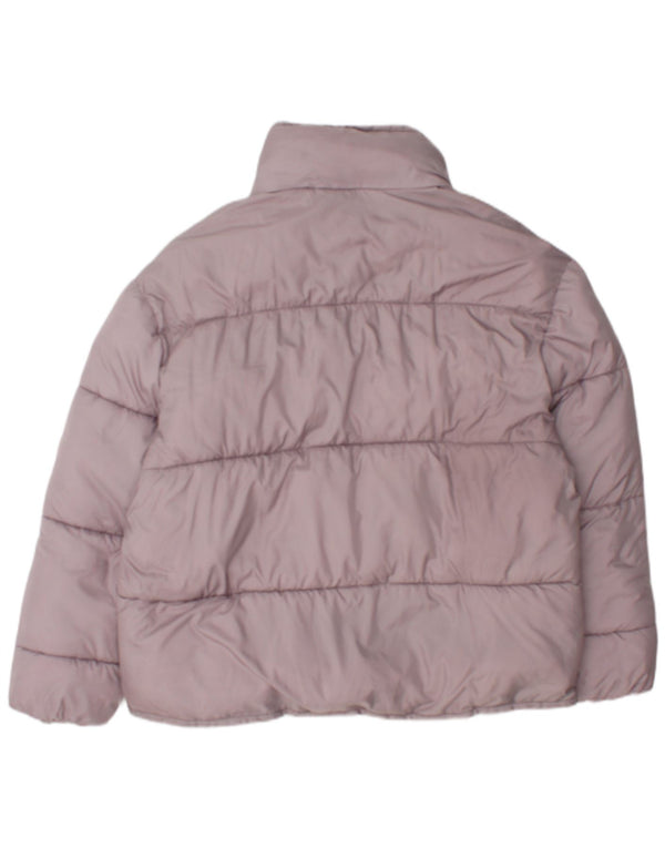 Jaqueta acolchoada feminina Zara UK 14 poliéster rosa médio