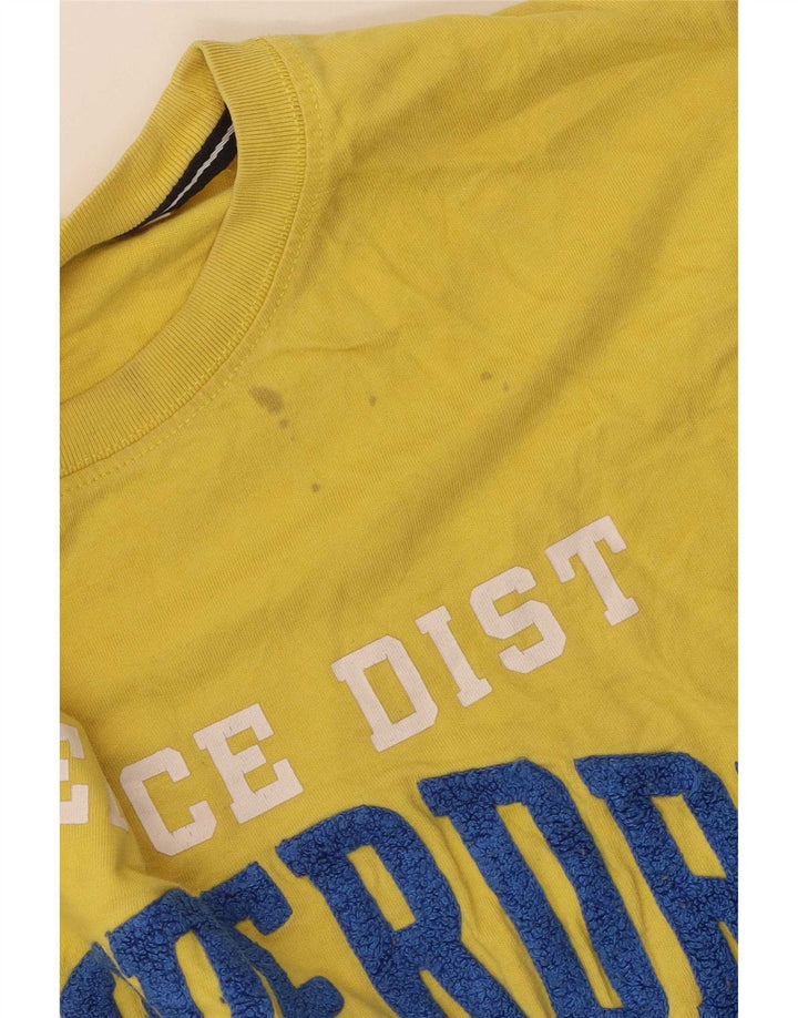 Camiseta gráfica masculina Superdry Top médio algodão amarelo