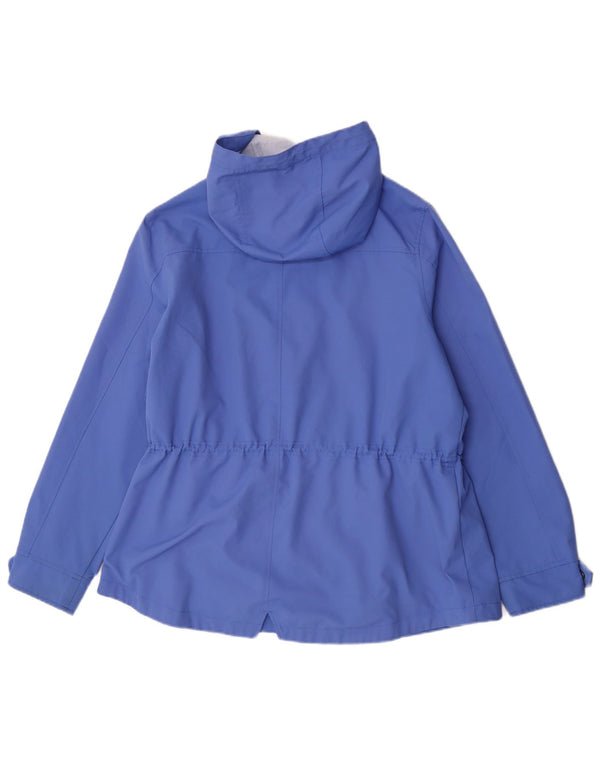 Jaqueta de chuva com capuz para mulheres da roupa da tripulação Poliéster azul grande Reino Unido 16