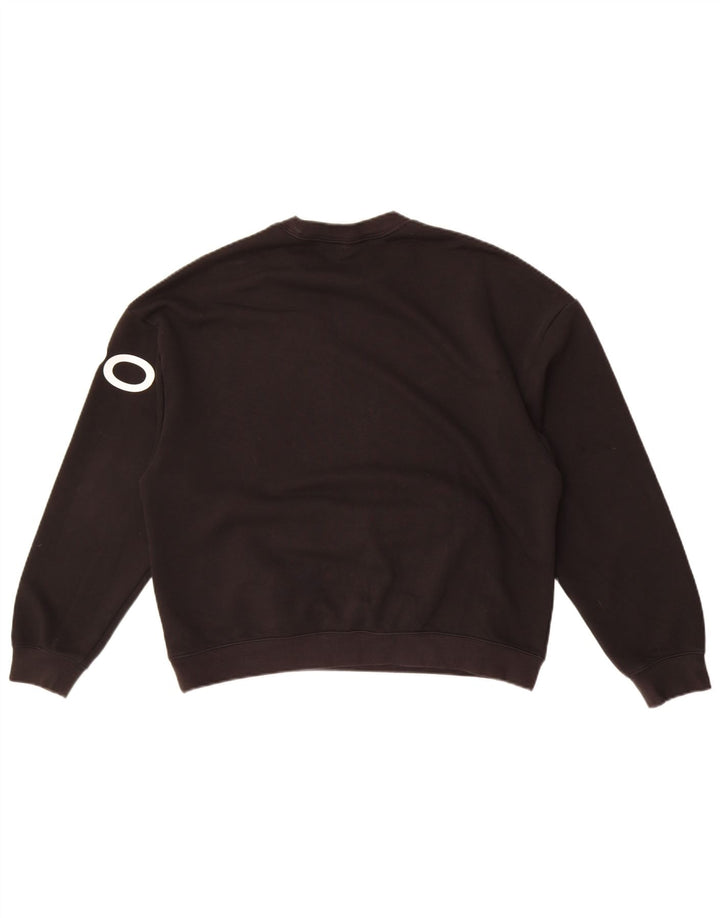 Nike feminino gráfico oversized moletom jumper reino unido 10 pequeno algodão preto