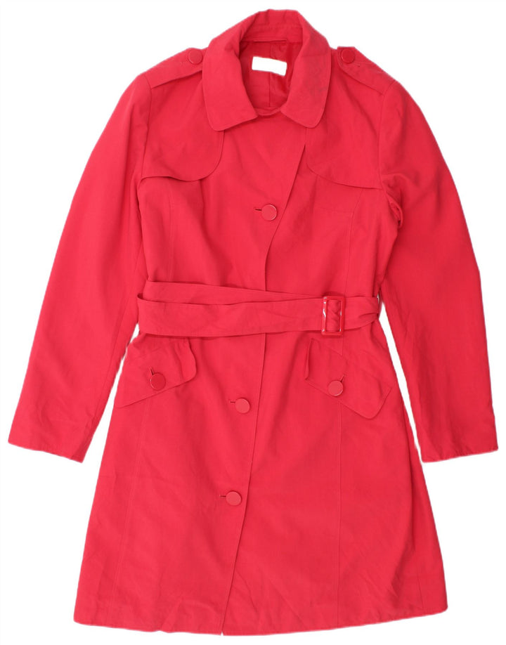 Casaco impermeável feminino Marks & Spencer Reino Unido 12 poliéster rosa médio
