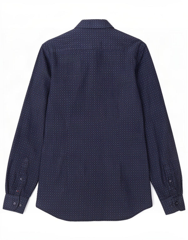 Tommy Hilfiger Mens Slim Fit Camisa Tamanho 38 15 Médio Azul Marinho Paisley