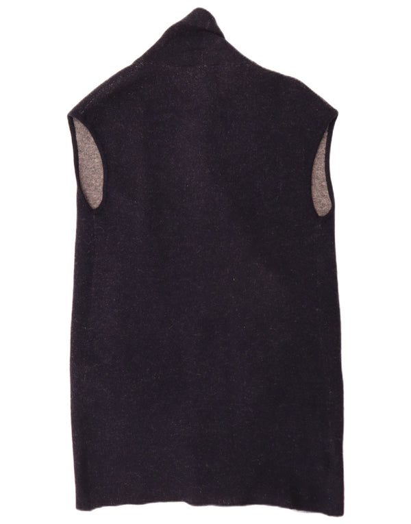 Suéter cardigã feminino sem mangas Laura Ashley Reino Unido 14 grande azul marinho