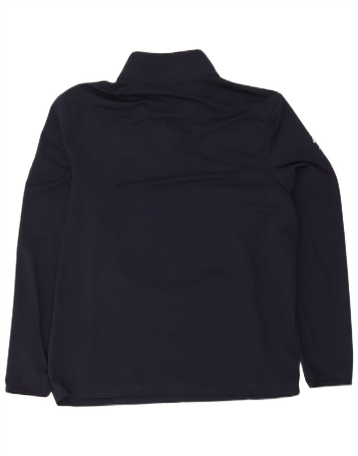 Pulôver masculino Lacoste com zíper e gola alta tamanho superior 6 XL azul marinho poliéster