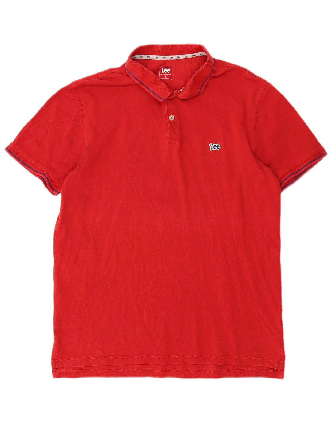 Camisa polo masculina LEE grande algodão vermelho