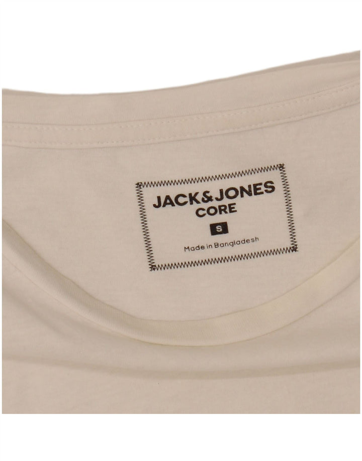 JACK & JONES Camiseta masculina Core Graphic Top Pequeno Branco