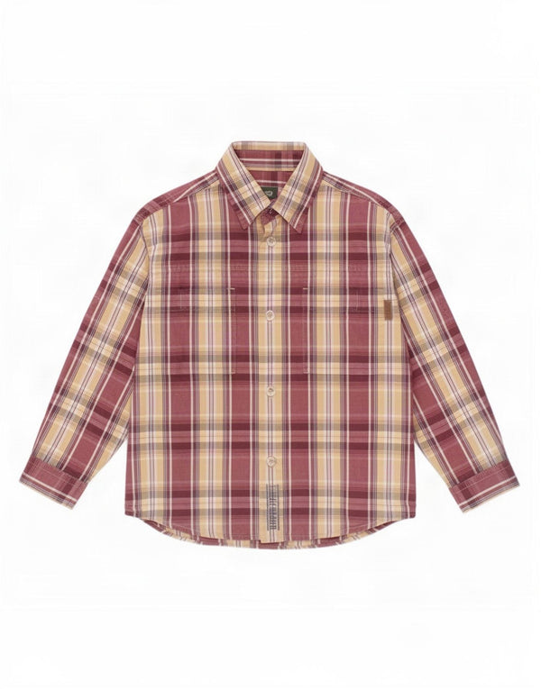 Camisa masculina Timberland 3-4 anos algodão xadrez Borgonha