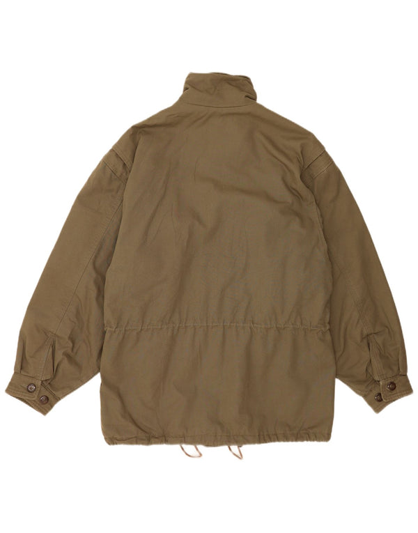 Jaqueta utilitária masculina vintage UK 42 XL algodão cáqui