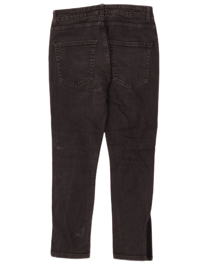 Zara Mens Jeans Cropped EU 38 Pequeno W30 L24 Preto Colorblock