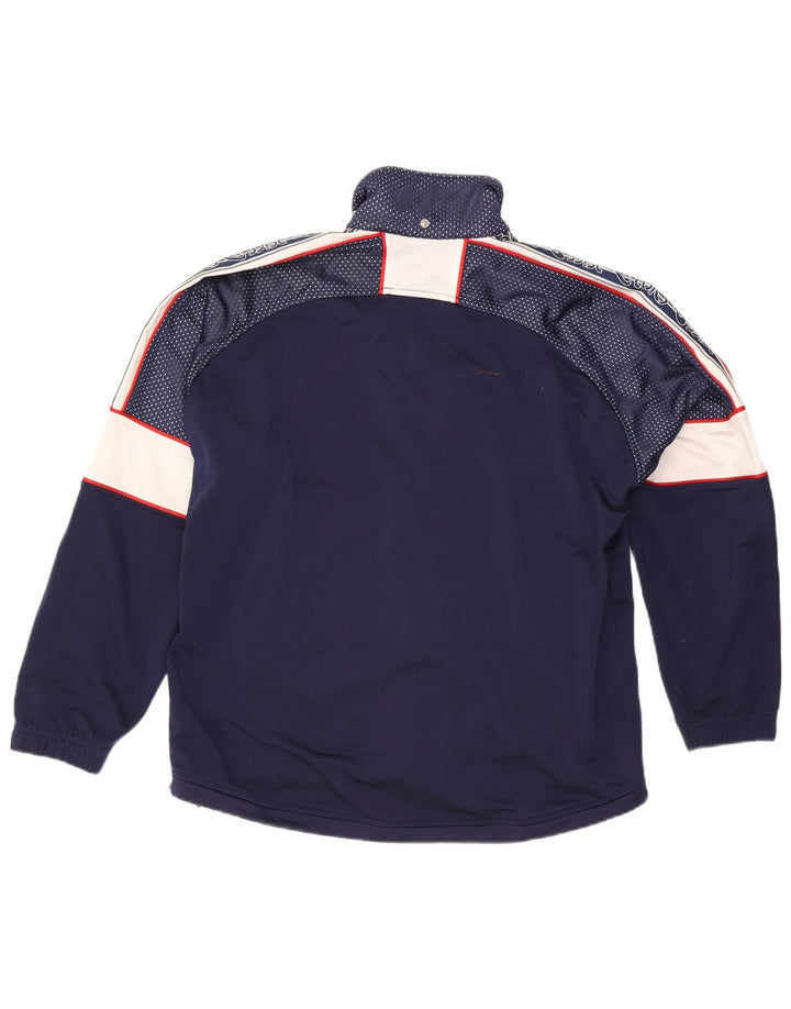 Asics Mens Tracksuit Top Jacket UK 40 Grande Azul Marinho Colourblock Poliéster