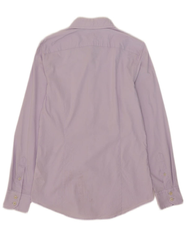 Camisa masculina Benetton de algodão roxo médio
