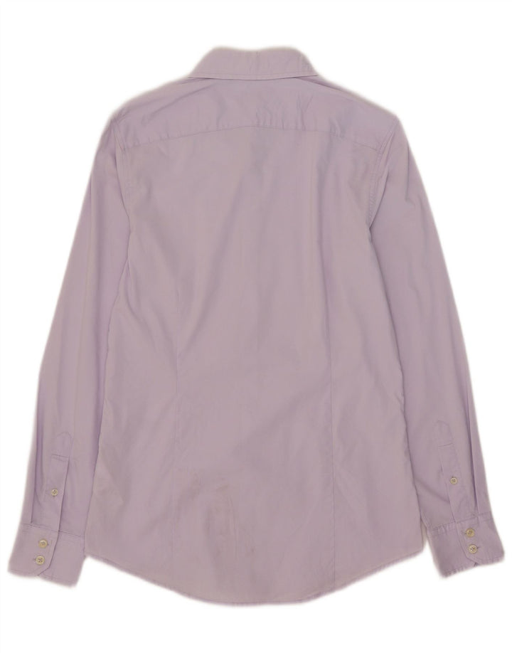 Camisa masculina Benetton de algodão roxo médio