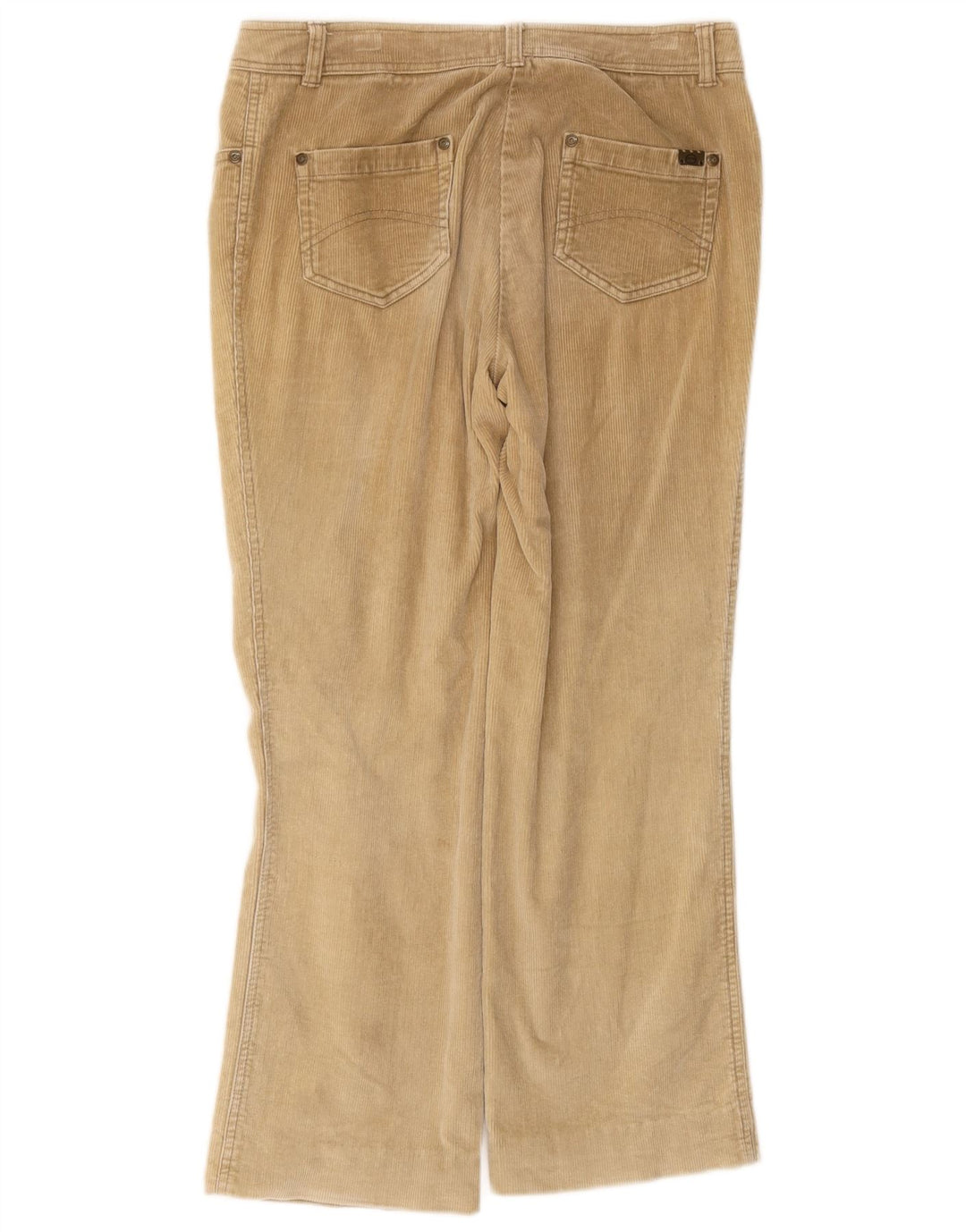 Calça feminina de veludo cotelê Sergio Tacchini IT 42 médio W32 L26 bege