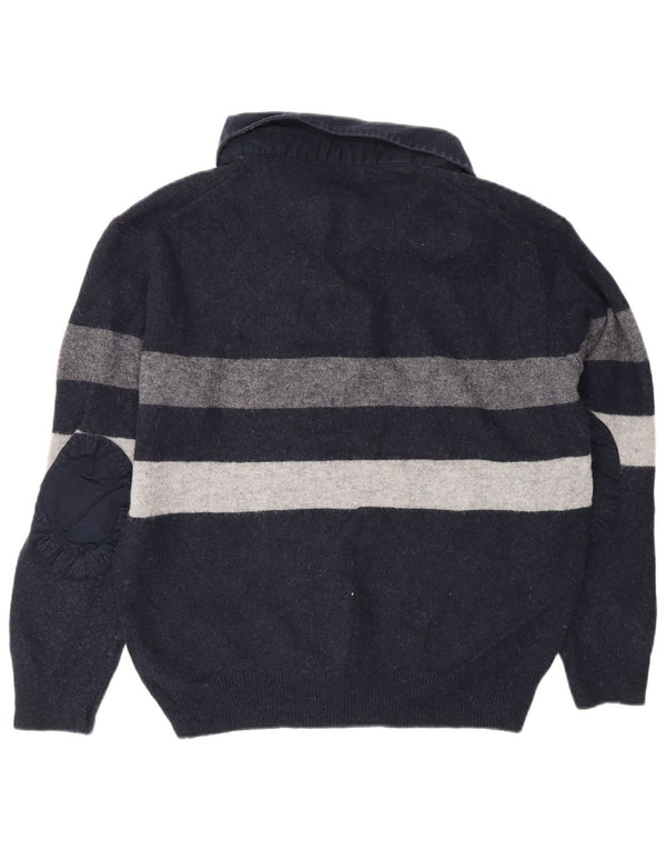 Suéter masculino Marks & Spencer Blue Harbour com gola polo azul marinho grande