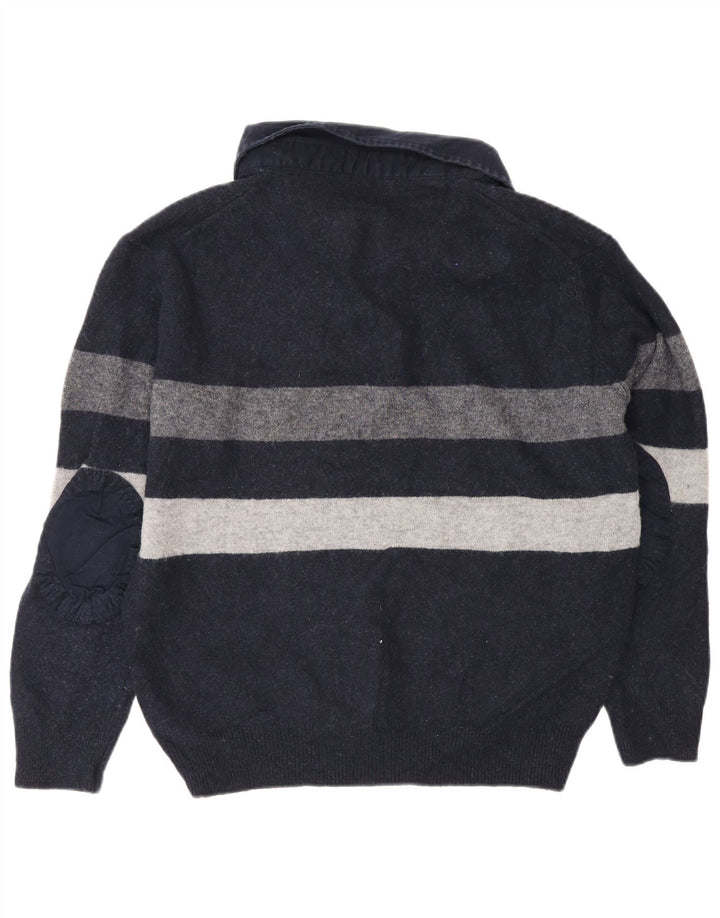 Suéter masculino Marks & Spencer Blue Harbour com gola polo azul marinho grande