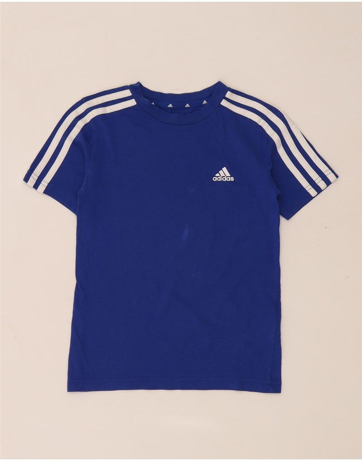 Camiseta Adidas Meninos Top 7-8 Anos Azul Algodão