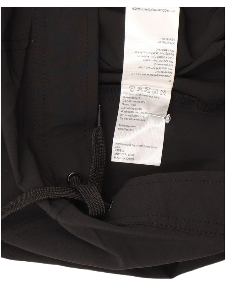 Shorts esportivos femininos Mountain Warehouse UK 18 XL poliéster preto