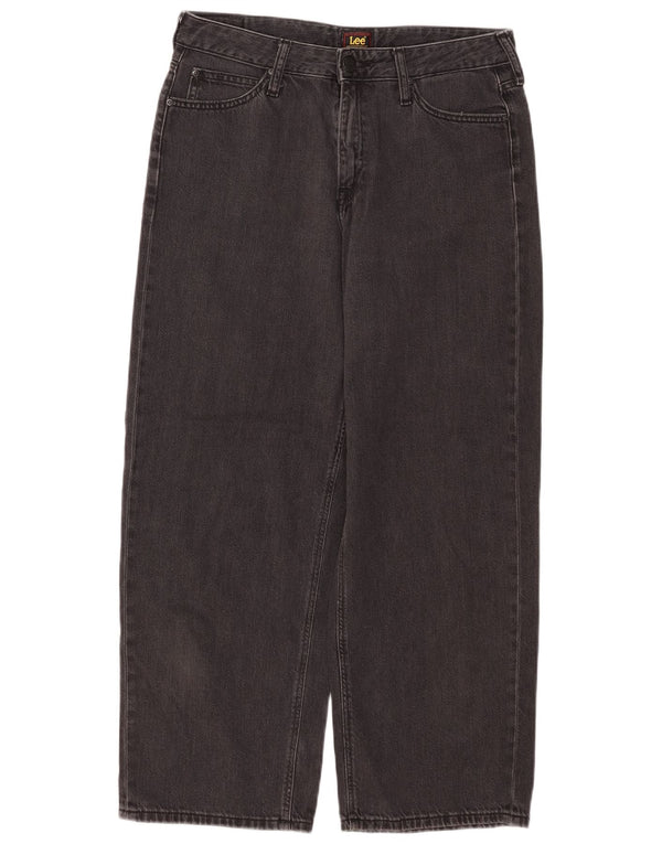 Lee feminino cintura alta cropped jeans solto W30 L25 preto