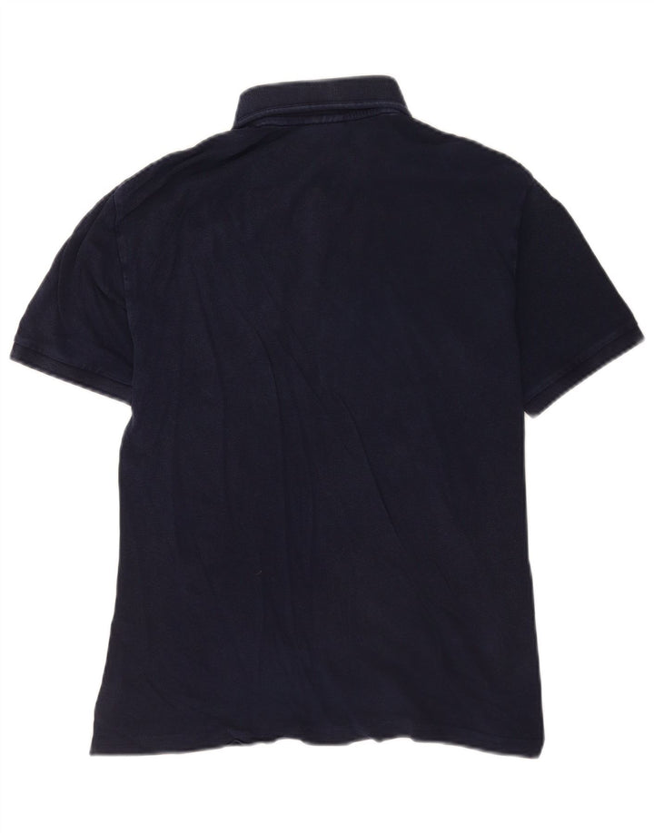 Camisa pólo geográfica masculina Napapijri pequena azul marinho